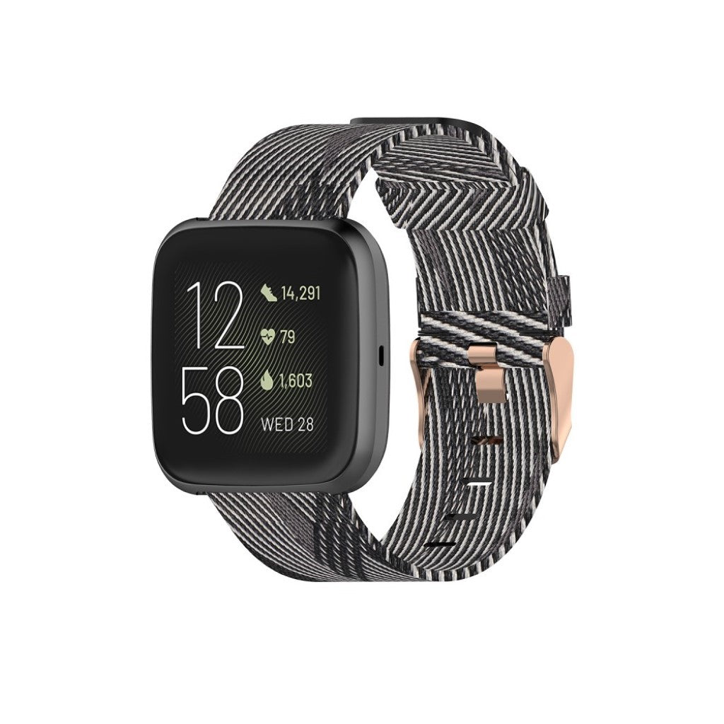 Helt vildt rart Fitbit Versa 2 / Fitbit Blaze Nylon Rem - Sort#serie_2