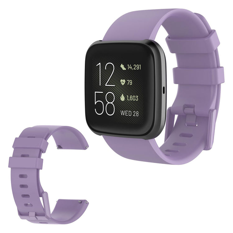 Vildt sejt Fitbit Versa 2 / Fitbit Versa Lite Silikone Rem - Størrelse: S - Lilla#serie_12