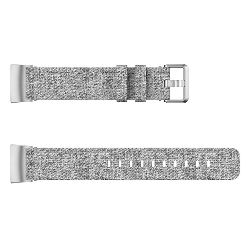 Meget kønt Fitbit Charge 4 / Fitbit Charge 3 Nylon Rem - Sølv#serie_2