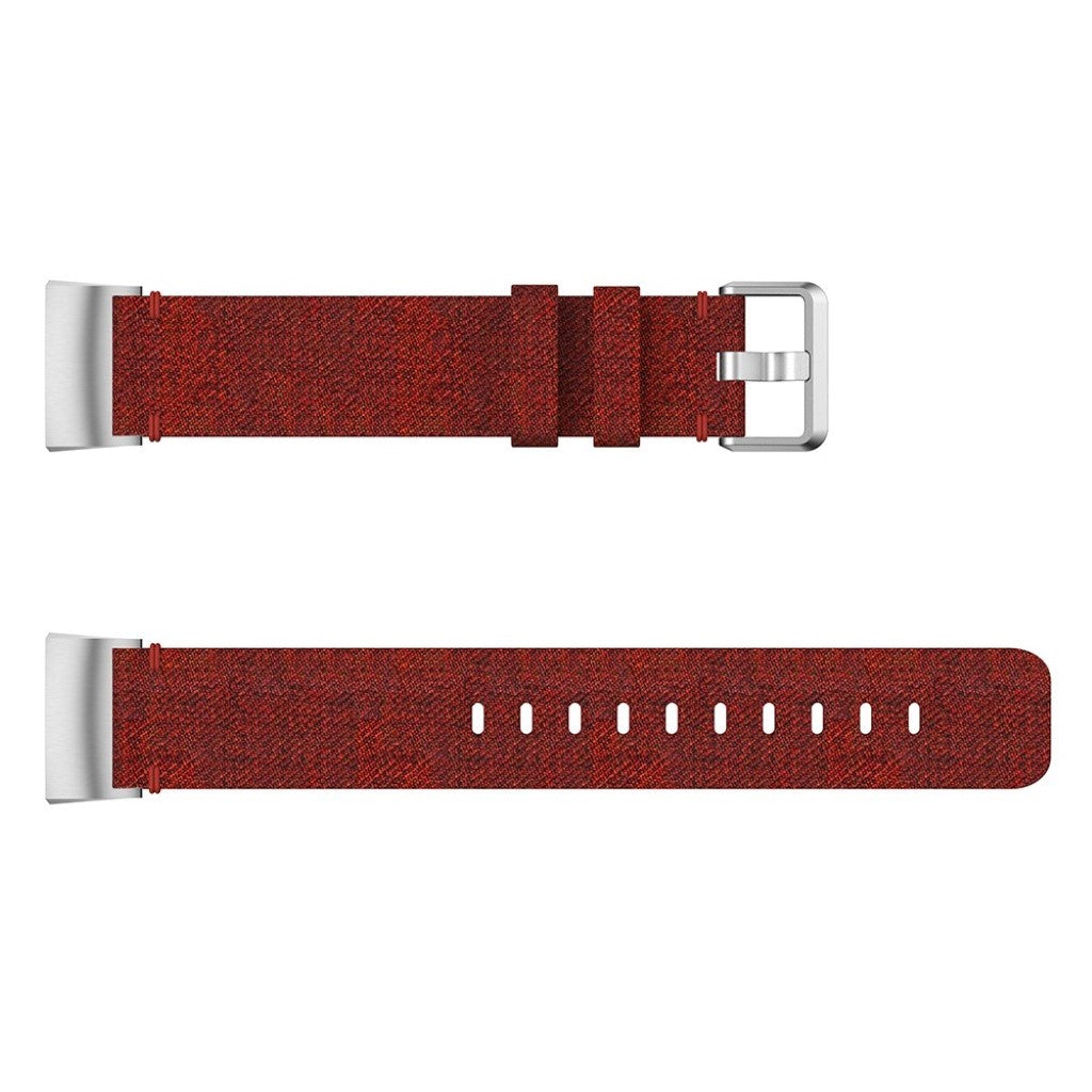 Meget kønt Fitbit Charge 4 / Fitbit Charge 3 Nylon Rem - Rød#serie_3