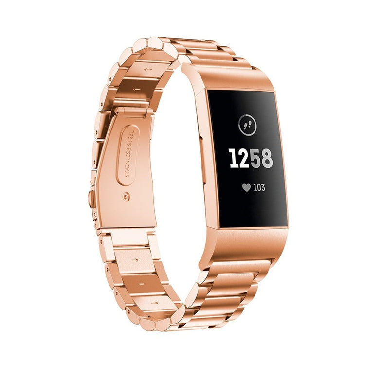 Mega fint Fitbit Charge 4 / Fitbit Charge 3 Metal Rem - Pink#serie_2