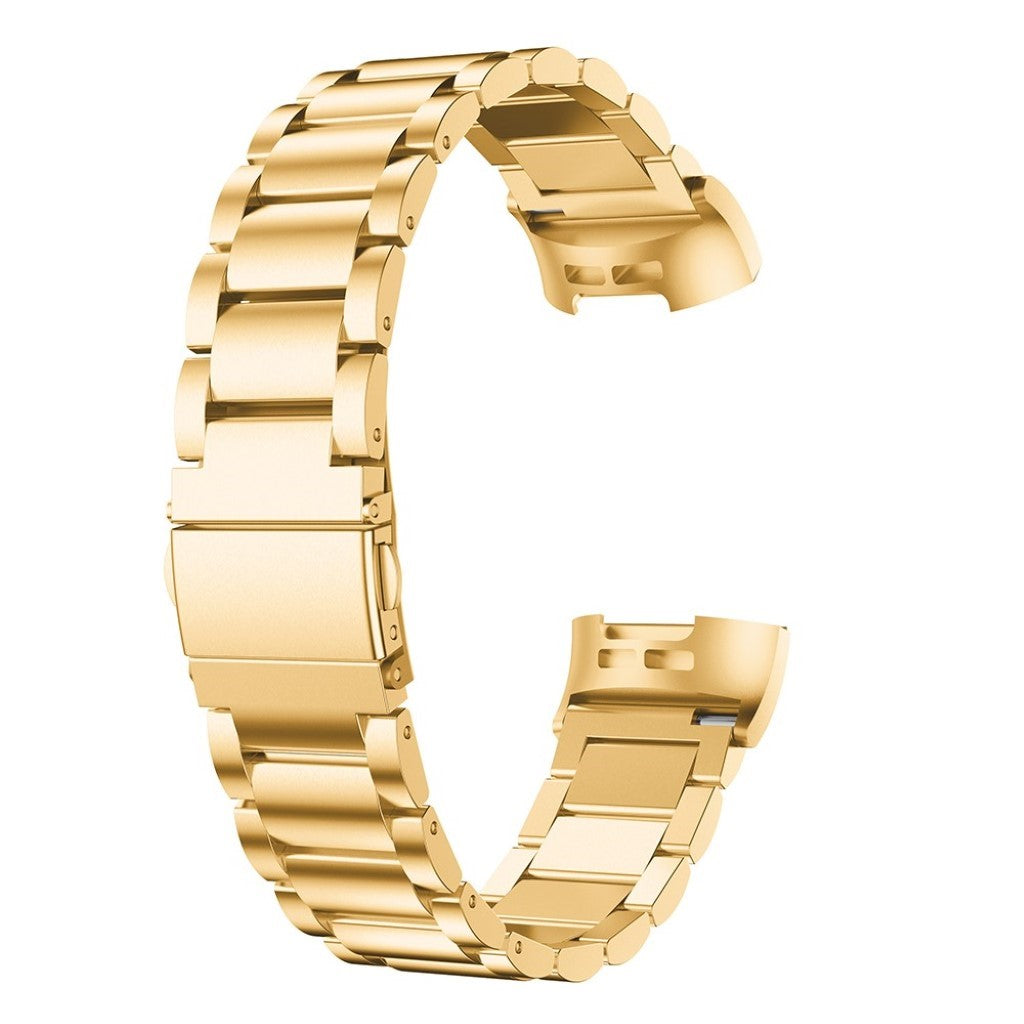 Mega fint Fitbit Charge 4 / Fitbit Charge 3 Metal Rem - Guld#serie_3