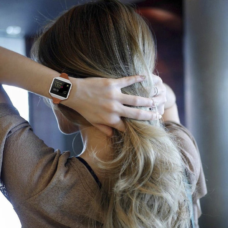 Meget holdbart Fitbit Blaze Ægte læder Rem - Brun#serie_13