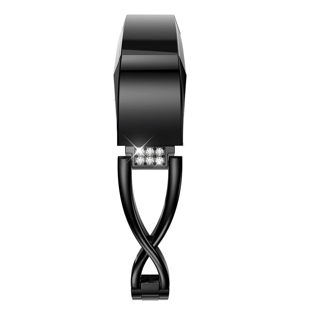 Vildt fint Fitbit Alta HR Metal og Rhinsten Rem - Sort#serie_4