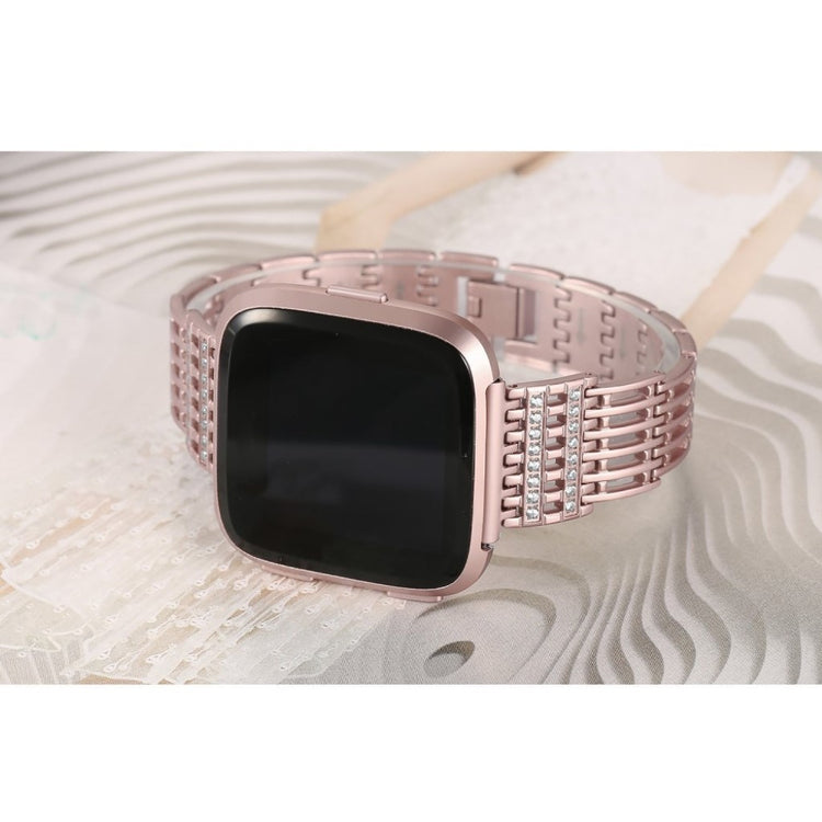 Cool Fitbit Versa Metal og Rhinsten Rem - Flerfarvet#serie_2