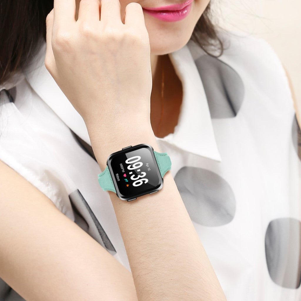 Helt vildt fint Fitbit Versa Kunstlæder Rem - Grøn#serie_3