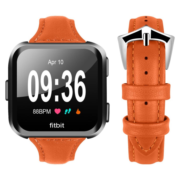 Helt vildt fint Fitbit Versa Kunstlæder Rem - Orange#serie_5