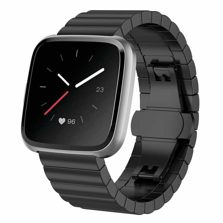 Stilfuld Fitbit Versa Metal Rem - Sort#serie_1