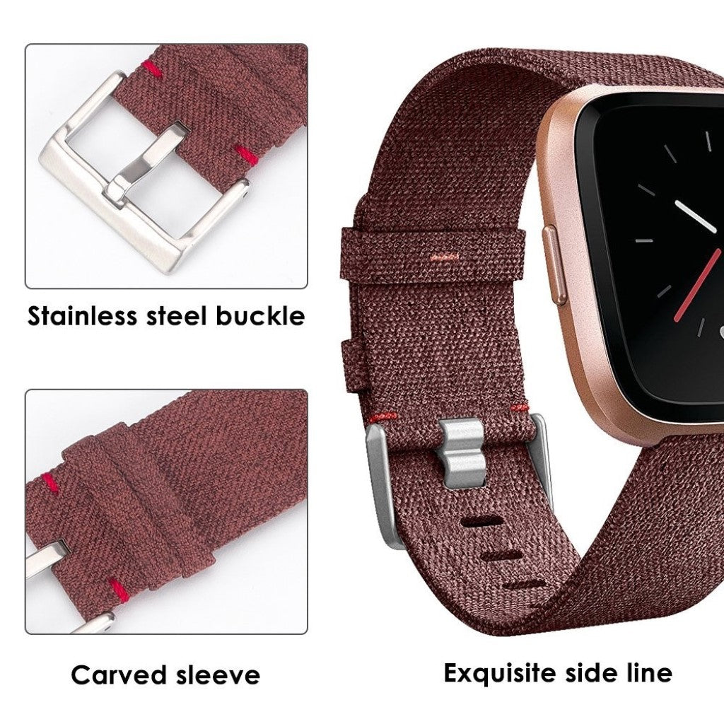 Sejt Fitbit Versa Nylon Rem - Brun#serie_5