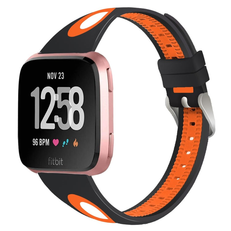 Vildt slidstærk Fitbit Versa Silikone Rem - Orange#serie_6