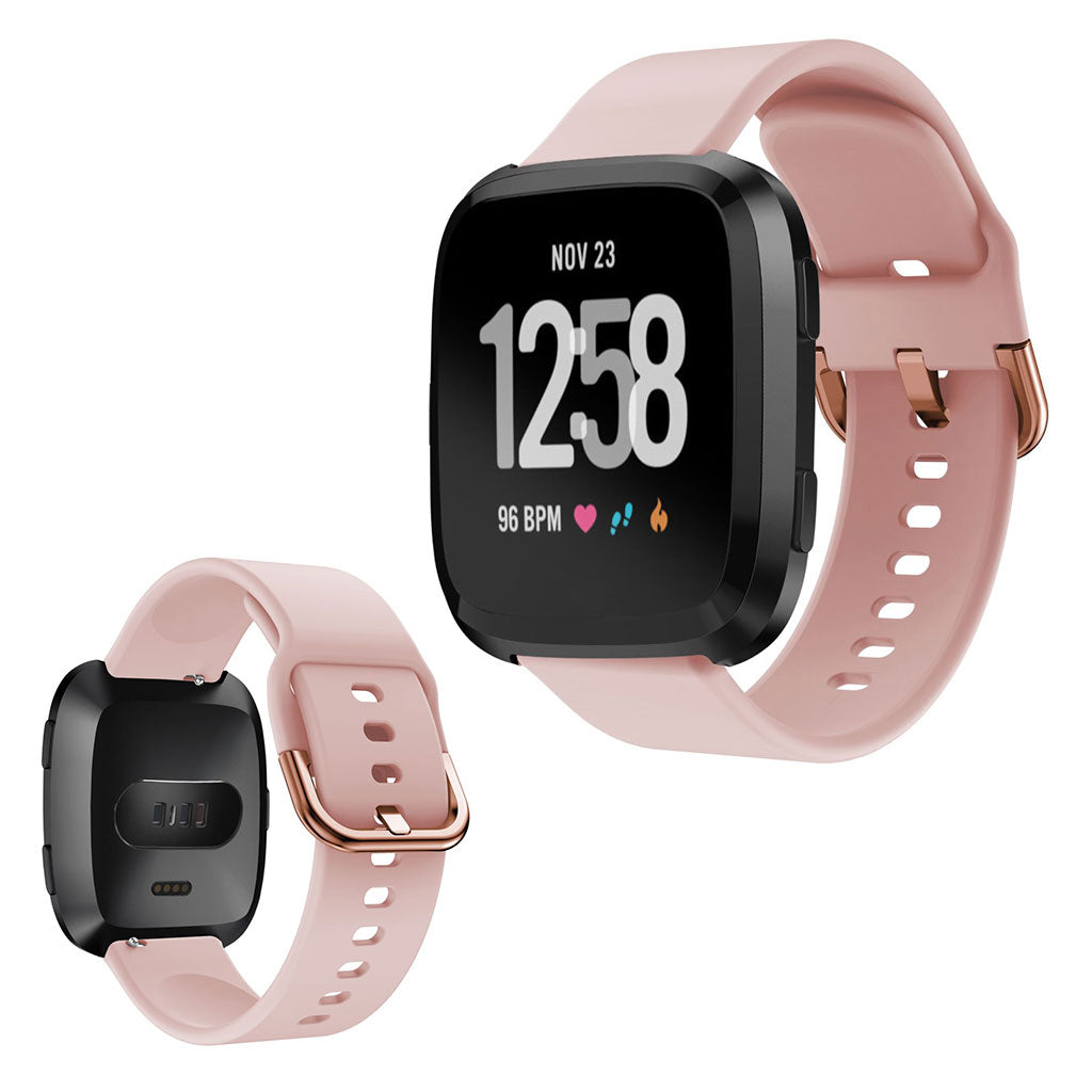 Vildt slidstærk Fitbit Versa Silikone Rem - Pink#serie_4