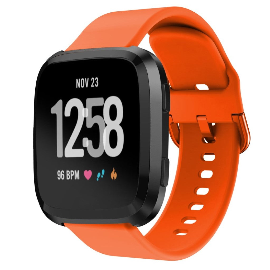 Vildt slidstærk Fitbit Versa Silikone Rem - Orange#serie_5