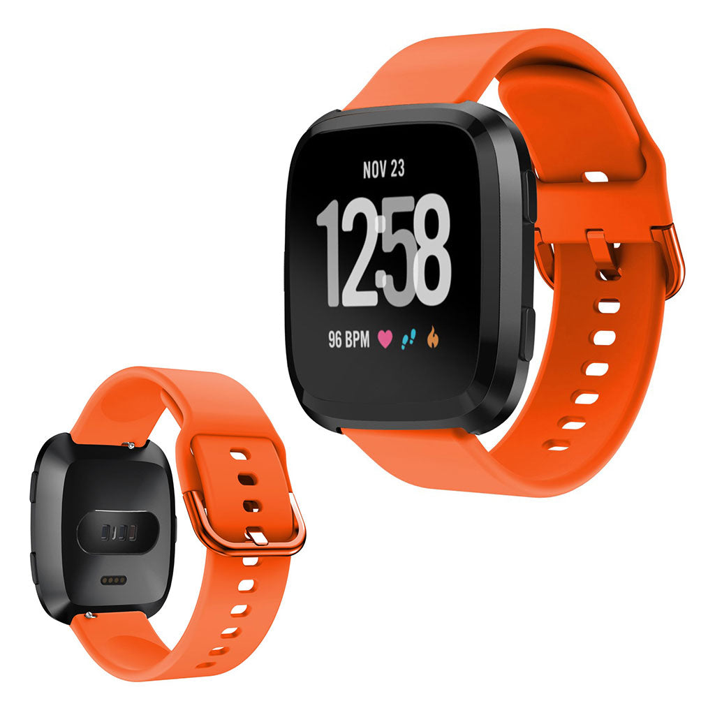 Vildt slidstærk Fitbit Versa Silikone Rem - Orange#serie_5