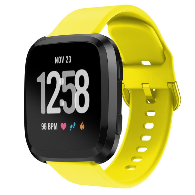 Vildt slidstærk Fitbit Versa Silikone Rem - Gul#serie_6