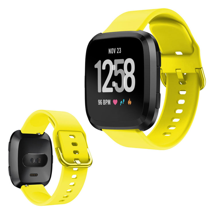 Vildt slidstærk Fitbit Versa Silikone Rem - Gul#serie_6