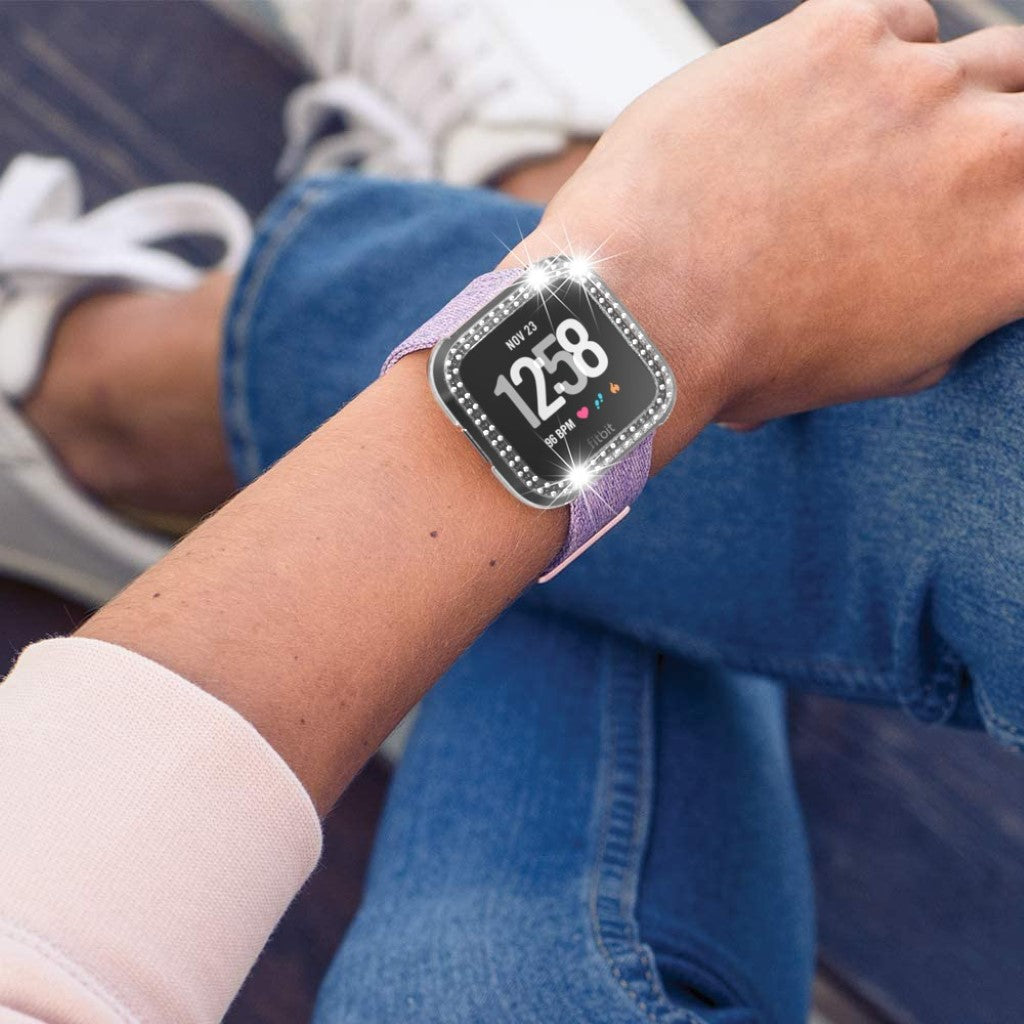 Fitbit Versa  Rhinsten og Silikone Bumper  - Gennemsigtig#serie_2