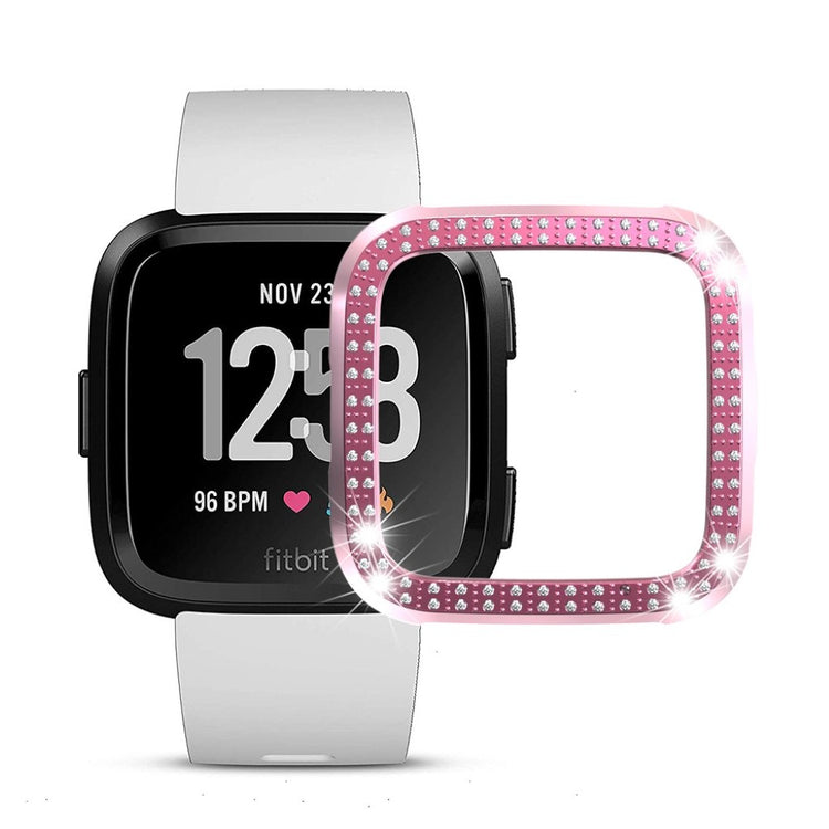 Fitbit Versa  Rhinsten og Silikone Bumper  - Pink#serie_6