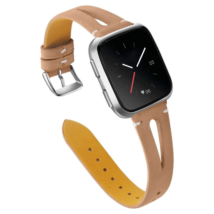 Super fantastisk Fitbit Versa Ægte læder Rem - Brun#serie_3