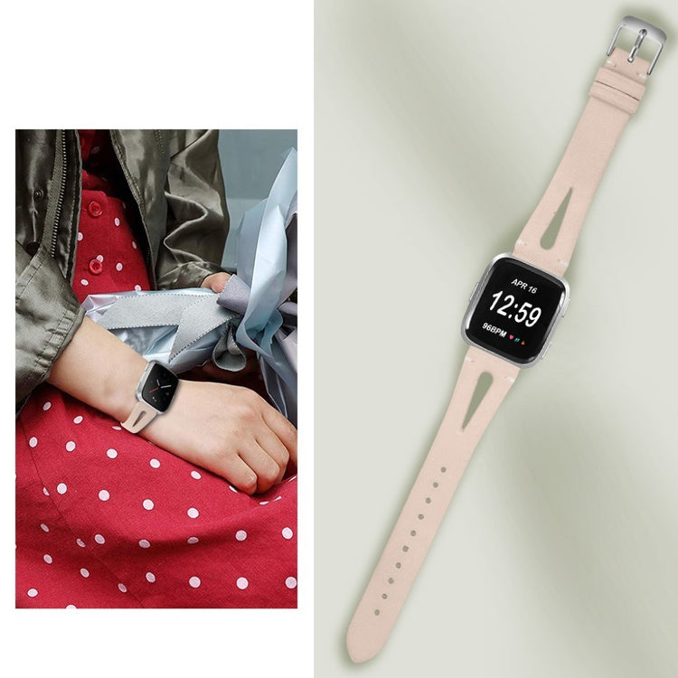 Super fantastisk Fitbit Versa Ægte læder Rem - Beige#serie_7