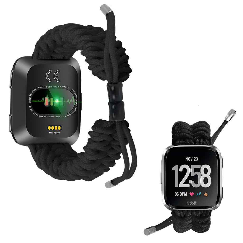 Rigtigt nydelig Fitbit Versa Nylon Rem - Sort#serie_9