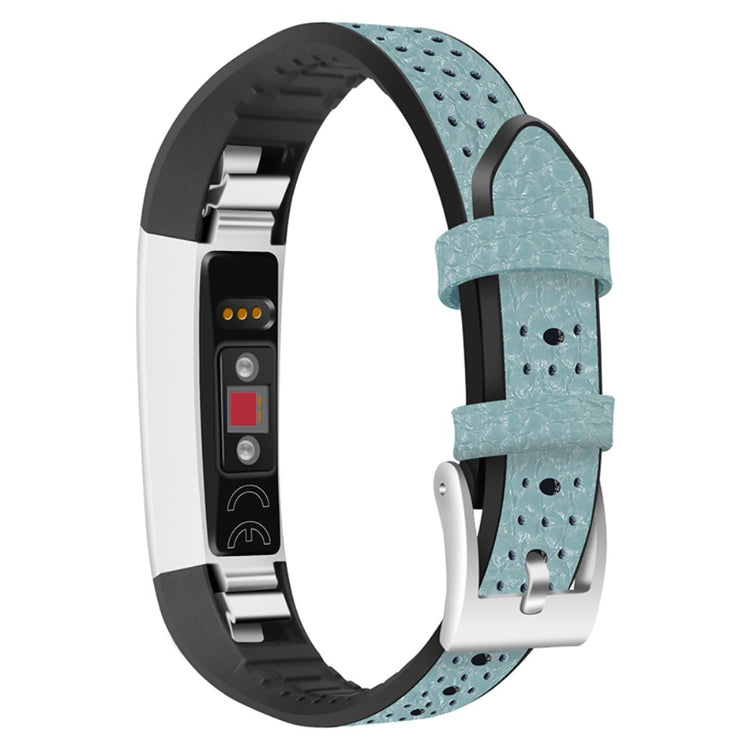 Super holdbart Fitbit Alta Ægte læder Rem - Blå#serie_3