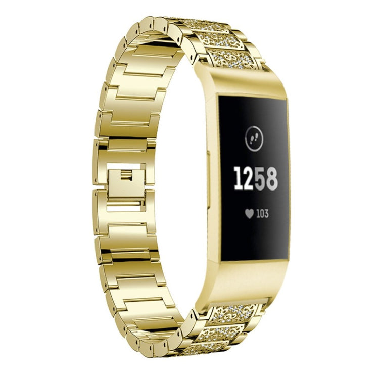 Meget nydelig Fitbit Charge 3 Metal Rem - Guld#serie_2