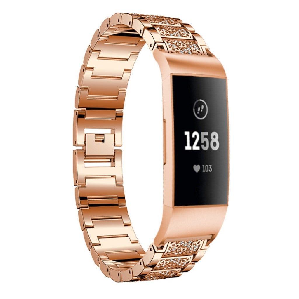 Meget nydelig Fitbit Charge 3 Metal Rem - Pink#serie_3