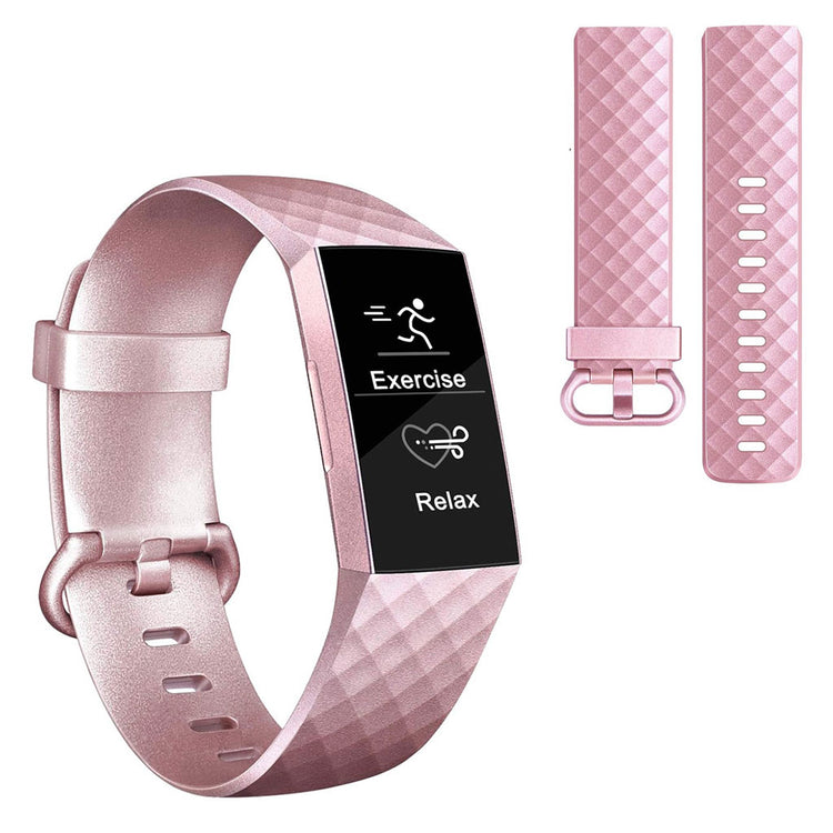 Vildt rart Fitbit Charge 3 Silikone Rem - Størrelse: S - Pink#serie_4