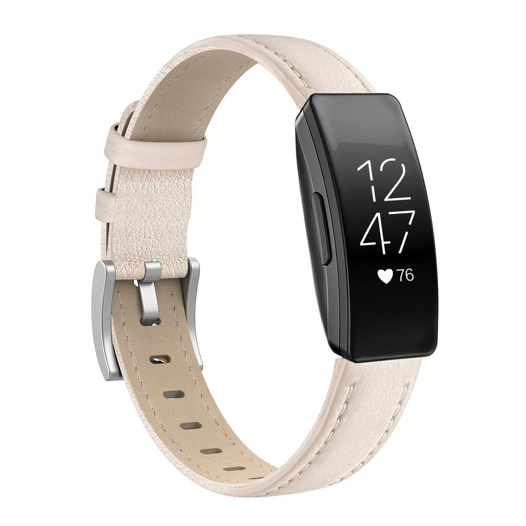 Helt vildt slidstærk Fitbit Inspire Ægte læder Rem - Beige#serie_2