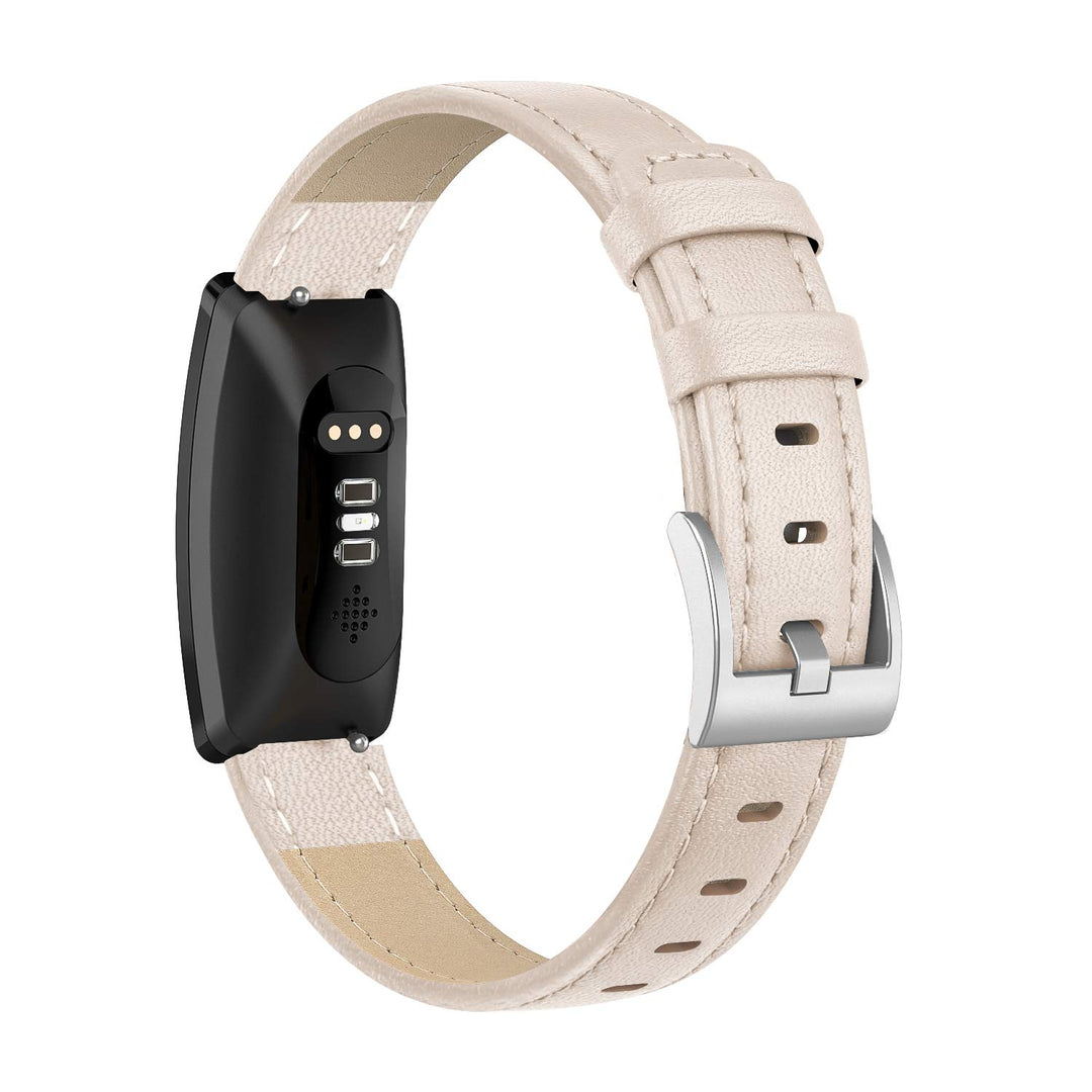 Helt vildt slidstærk Fitbit Inspire Ægte læder Rem - Beige#serie_2