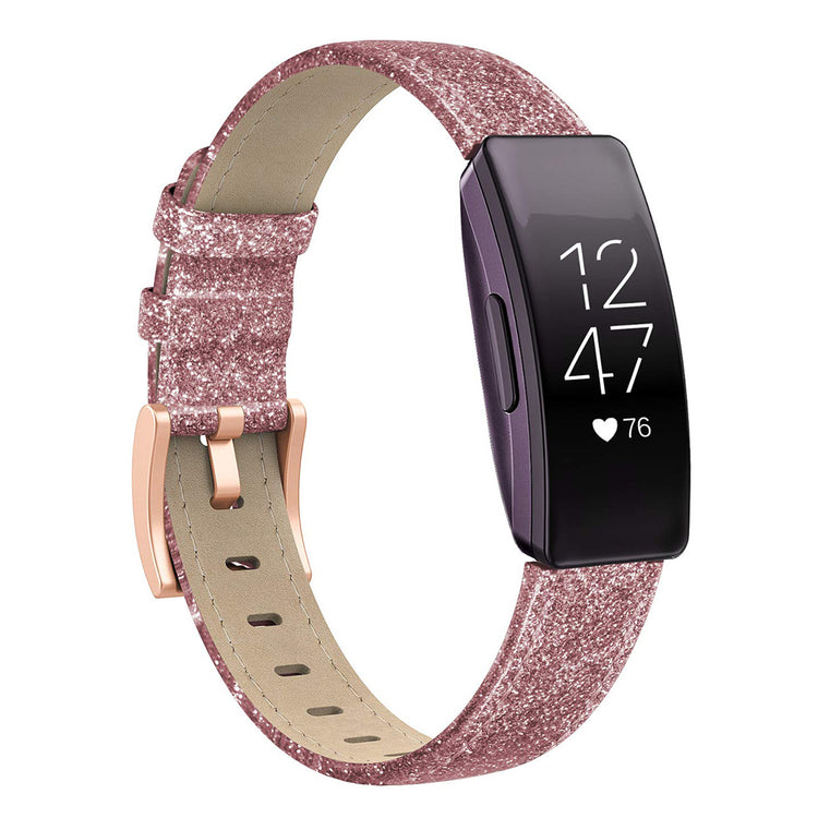 Helt vildt slidstærk Fitbit Inspire Ægte læder Rem - Pink#serie_7