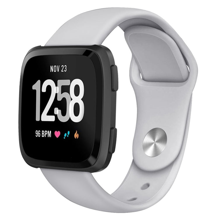 Udsøgt Fitbit Versa Lite Silikone Rem - Sølv#serie_3