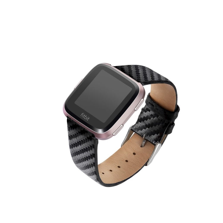 Rigtigt cool Fitbit Versa Lite Ægte læder Rem - Brun#serie_6