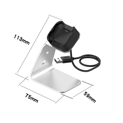 Metal Fitbit Versa Lite Ladestation - Sølv#serie_2