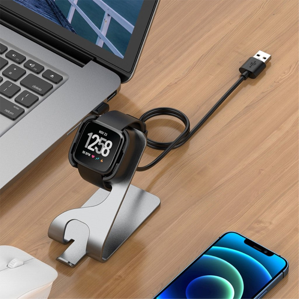 Metal Fitbit Versa Lite   Ladestation - Sølv#serie_2