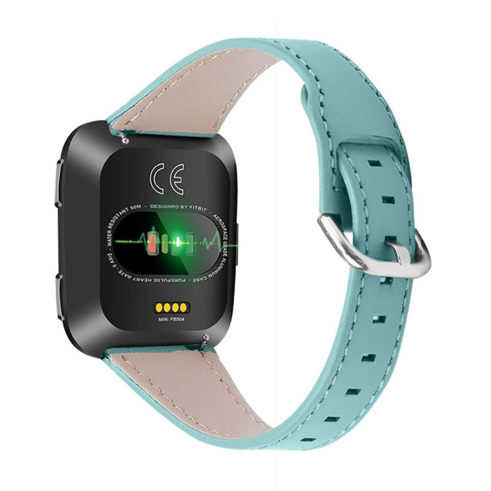 Stilren Fitbit Versa 2 / Fitbit Versa Lite Ægte læder Rem - Blå#serie_2