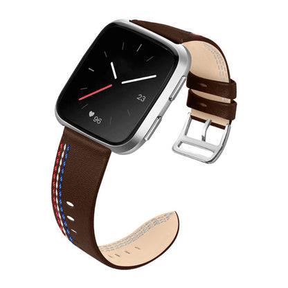 Kønt Fitbit Versa 2 / Fitbit Versa Lite Ægte læder Rem - Brun#serie_4