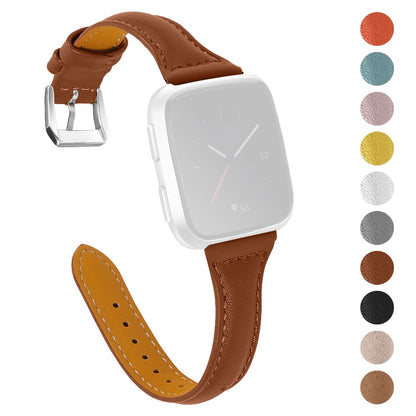 Mega pænt Fitbit Versa 2 / Fitbit Versa Lite Ægte læder Rem - Brun#serie_10