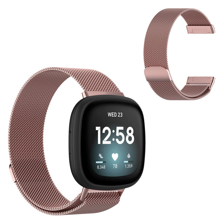 Super fint Fitbit Versa 3 / Fitbit Sense Metal Rem - Størrelse: S - Pink#serie_5