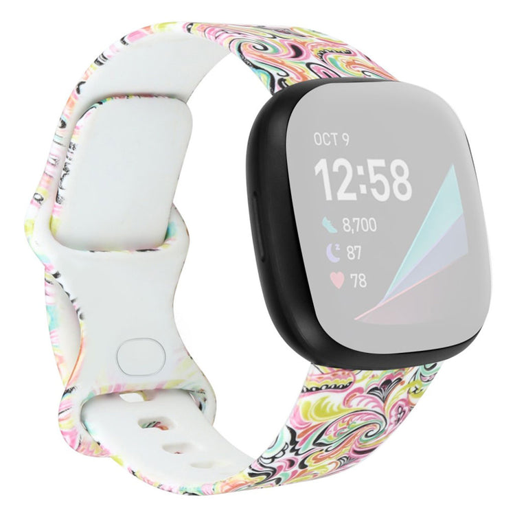 Meget hårdfør Fitbit Versa 3 Silikone Rem - Størrelse: L - Flerfarvet#serie_12