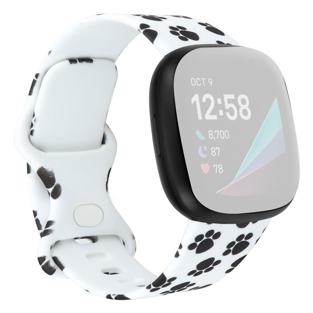 Meget hårdfør Fitbit Versa 3 Silikone Rem - Størrelse: L - Hvid#serie_2