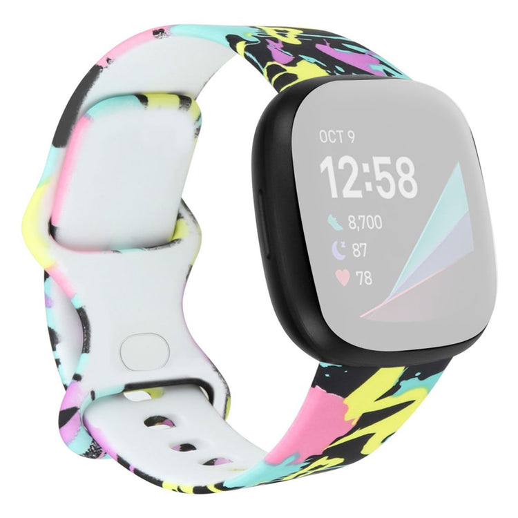 Meget hårdfør Fitbit Versa 3 Silikone Rem - Størrelse: L - Flerfarvet#serie_9