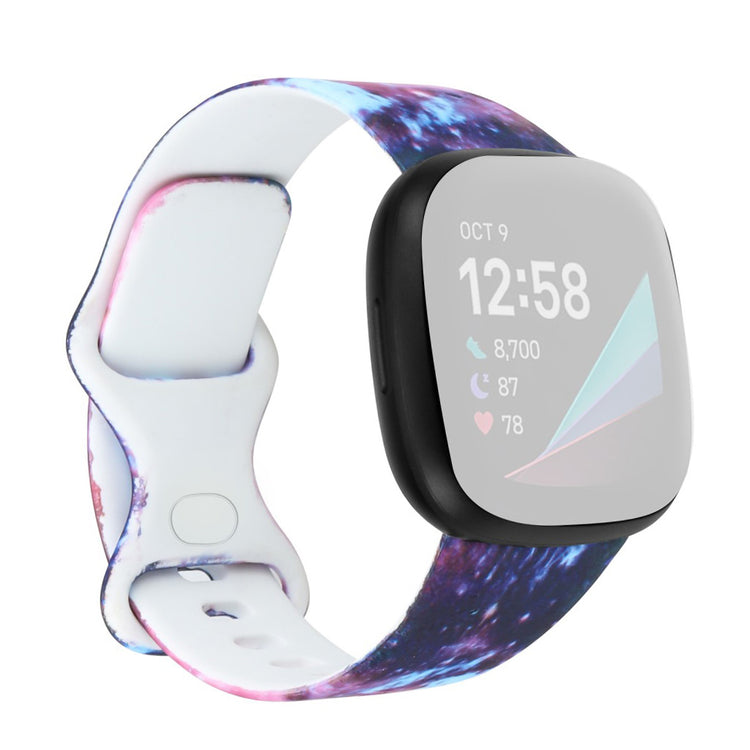 Meget kønt Fitbit Versa 3 Silikone Rem - Størrelse: S - Flerfarvet#serie_1