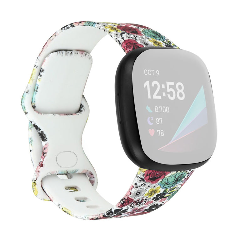 Meget kønt Fitbit Versa 3 Silikone Rem - Størrelse: S - Flerfarvet#serie_10