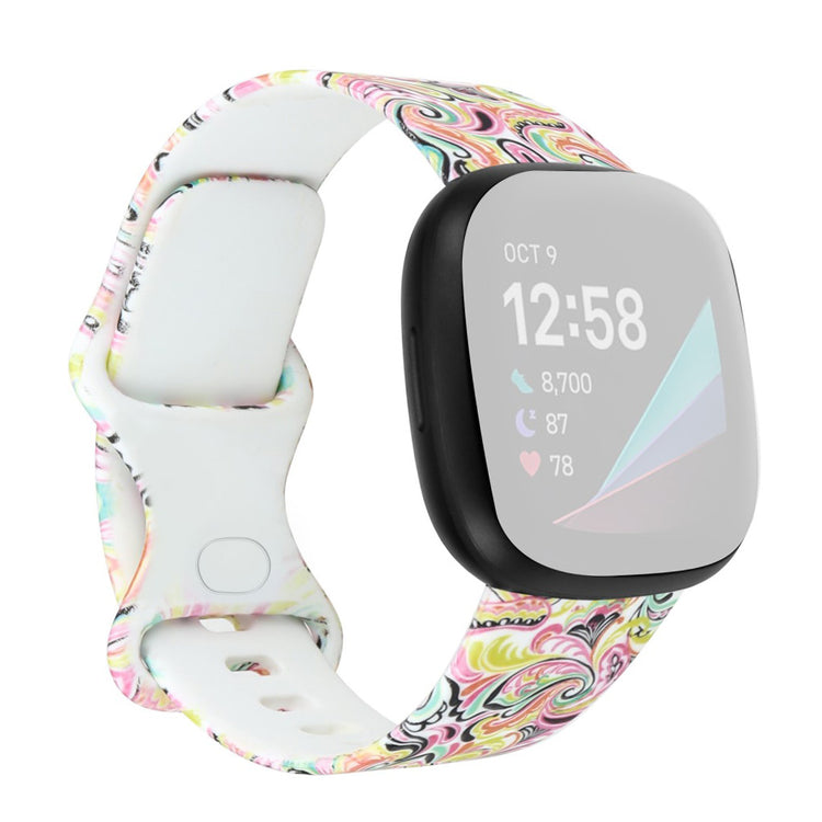 Meget kønt Fitbit Versa 3 Silikone Rem - Størrelse: S - Flerfarvet#serie_12