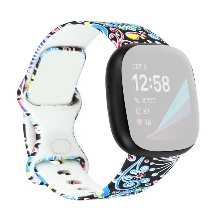 Meget kønt Fitbit Versa 3 Silikone Rem - Størrelse: S - Blå#serie_5