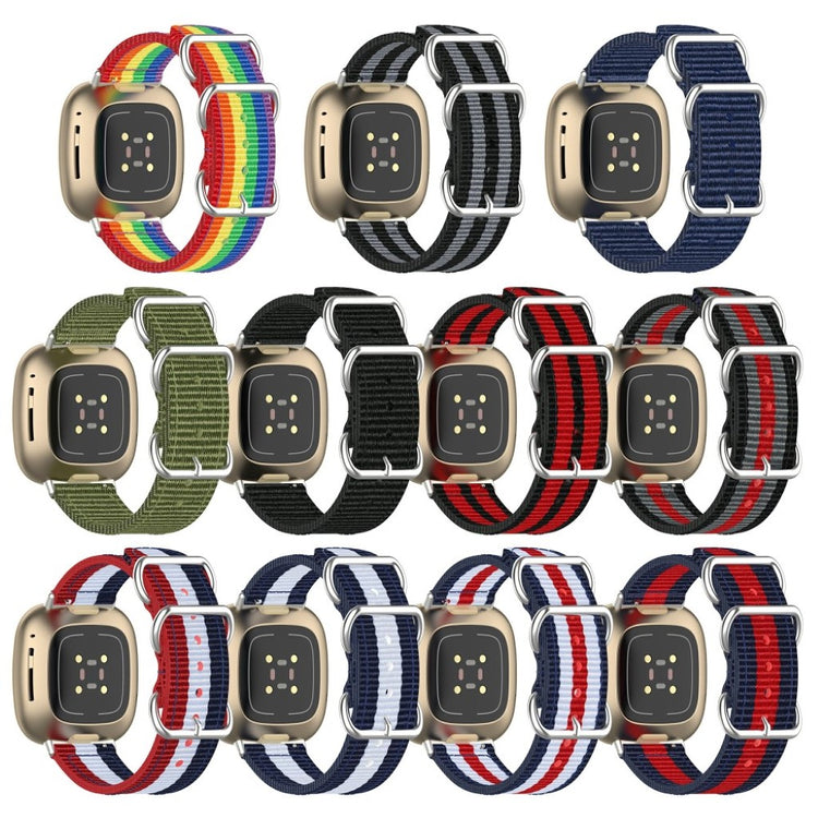 Rigtigt fantastisk Fitbit Versa 3 Nylon Rem - Sort#serie_1