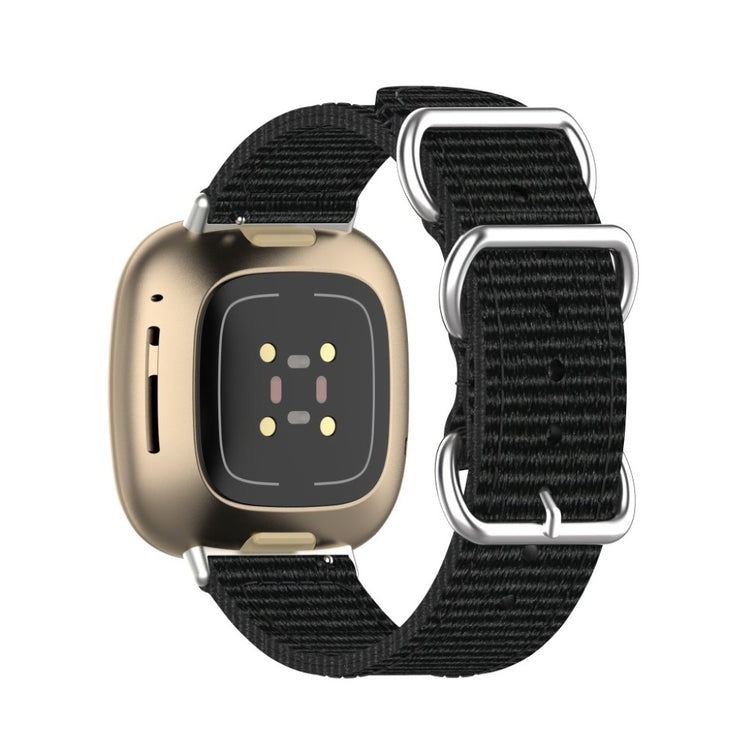 Rigtigt fantastisk Fitbit Versa 3 Nylon Rem - Sort#serie_5