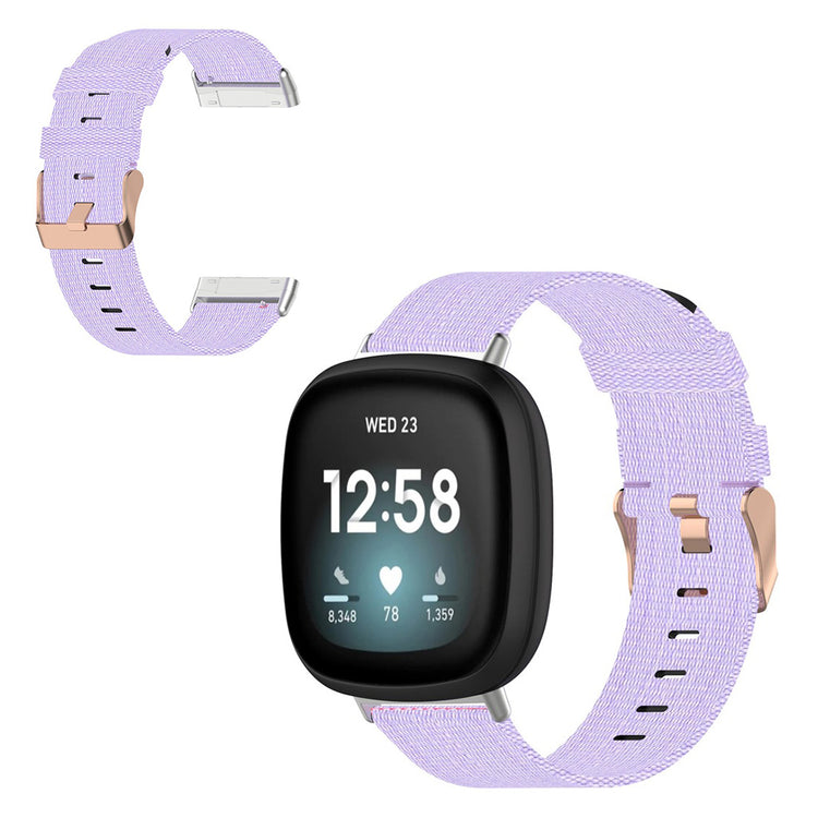 Meget komfortabel Fitbit Versa 3 / Fitbit Sense Nylon Rem - Lilla#serie_8