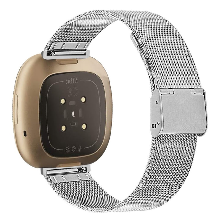 Mega kønt Fitbit Versa 3 / Fitbit Sense Metal Rem - Sølv#serie_034